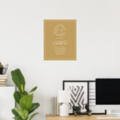 Poster de Mariage sans bouchon Monogramme en cime  (Bureau à domicile)