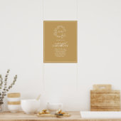 Poster de Mariage sans bouchon Monogramme en cime  (Cuisine)