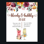 Poster de Marsala Floral Bloody et Bubbly Bar<br><div class="desc">Poster de Marsala Floral Bloody et Bubbly Bar</div>