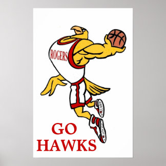 Poster de mascotte de basketball Rogers GHawk - Gr