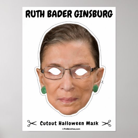 Poster de masque d'Halloween Ruth Bader Ginsburg (Devant)