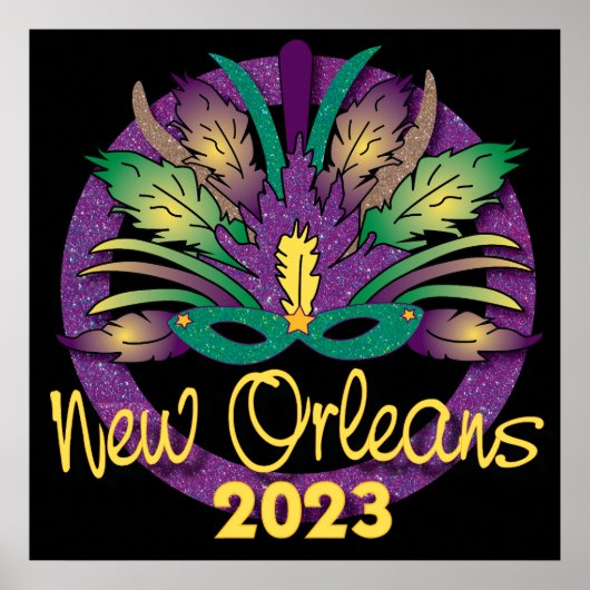 Poster de Masque Mardi Gras - 2023 - Nouvelle-Orlé (Devant)