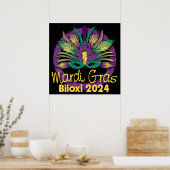 Poster de Masque Mardi Gras - 2024 - Biloxi, MS (Cuisine)