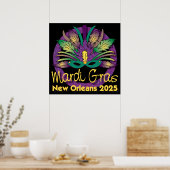Poster de Masque Mardi Gras - 2025 - Nouvelle-Orlé (Cuisine)