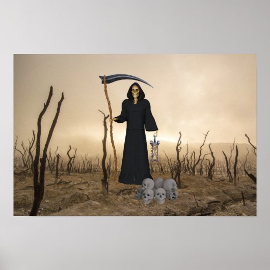 Poster de matte de papier de faucheuse Grim (Devant)