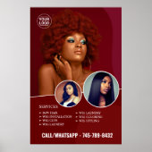 Poster de matte modifiable des services de salon (Devant)