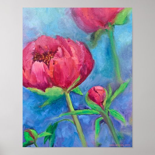 Poster de matte pour les pivoines de l'Alaska (Devant)