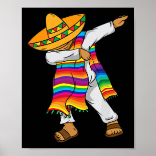 Poster De Mayo Dabbing Poncho Mexicain Enfants Tout-Petit