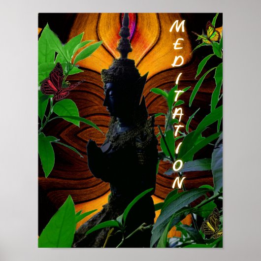 Poster de méditation Bouddha de prière (Devant)