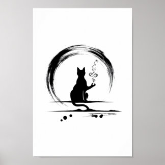 Poster de méditation de Zen Cat