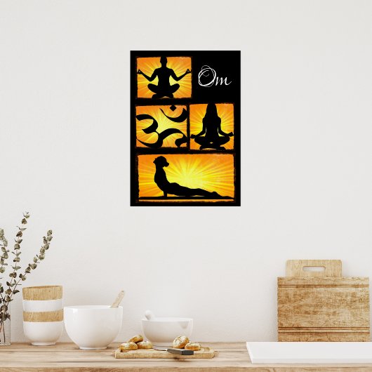 Poster de méditation Om Yoga (Cuisine)