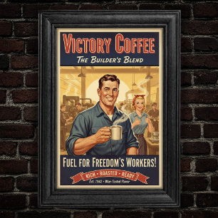 Poster de mélange du fabricant de café Victory vin