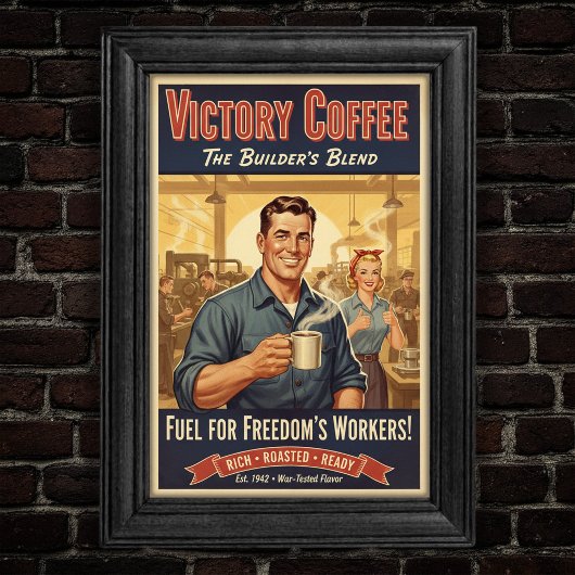 Poster de mélange du fabricant de café Victory vin