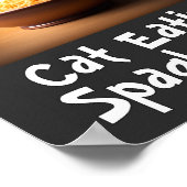 Poster de mème de chat Manger Spaghetti (Coin)