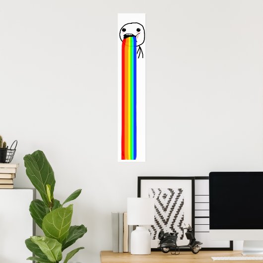 Poster de mème Rainbow Puke (Bureau à domicile)