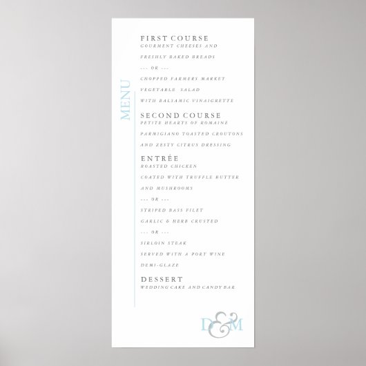 Poster de menu couleur sucre 4" x 9" Spun (Devant)