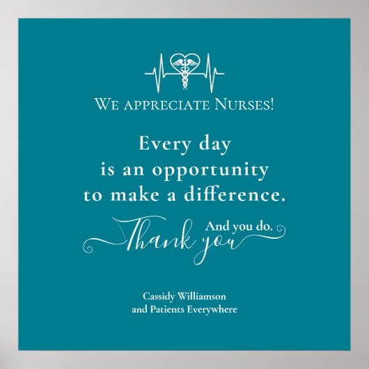 Poster de Merci Patient à l'infirmière personnalis (Devant)