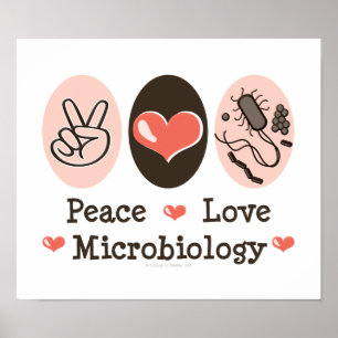 Poster de Microbiologie Peace Love