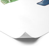 Poster de mignonne fille avec fleurs de chats gris (Coin)