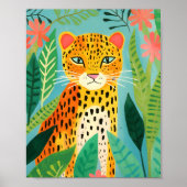 Poster de mignonne léopard dans la peinture de la  (Devant)