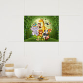 Poster de mignons animaux de la jungle (Cuisine)