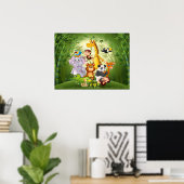 Poster de mignons animaux de la jungle (Bureau à domicile)