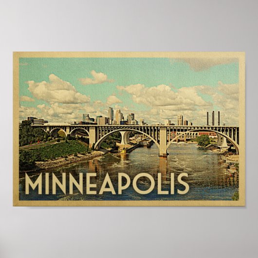 Poster de Minneapolis Vintage voyage Art Minnesota (Devant)