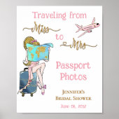 Poster De Miss à Mrs Voyage de Fête de Mariage pour Futur (Devant)
