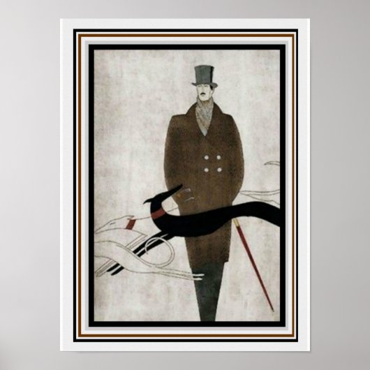Poster de mode Art Déco Hommes 12 x 16 (Devant)