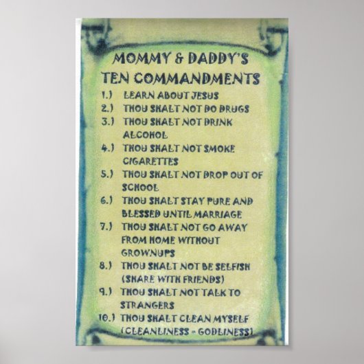Poster de Mommy & Daddys Dix Commandements (Devant)
