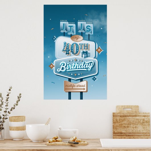 Poster de mon 40e anniversaire (24x36) (Cuisine)