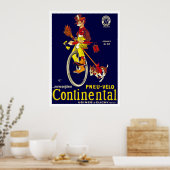 Poster de monocycle vintage : Pneus continentaux (Cuisine)