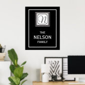Poster de monogramme de famille (Bureau à domicile)