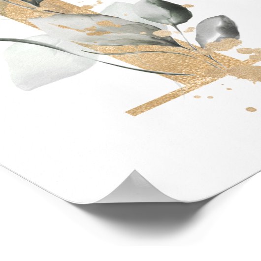 Poster de monogramme Lettre P (Coin)