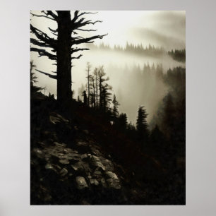 Poster De Montagne À Moody Mist Of Morning Treescape