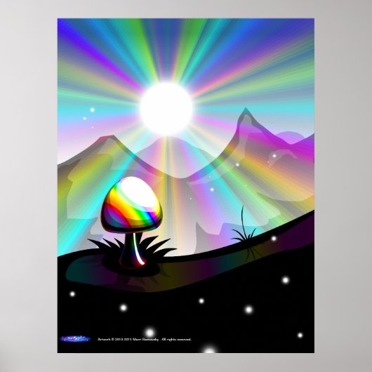 Poster de montagne de champignons (Devant)