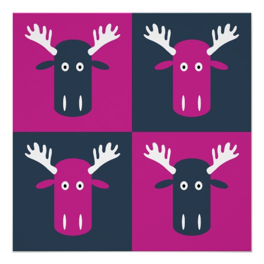Poster de Moose Head Pop Art (Devant)