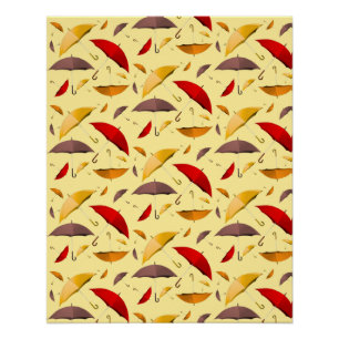 Poster de motif couleur parapluie