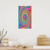 Poster de motif d'art à roue colorée (Cuisine)