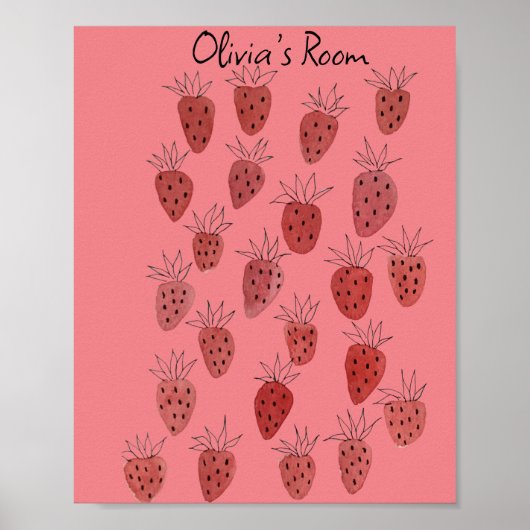Poster de Motif de fraise (Devant)