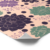 Poster de motifs floraux rose Succulent (Coin)
