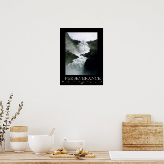 Poster de motivation de la chute d'eau de persévér (Cuisine)