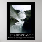 Poster de motivation de la chute d'eau de persévér (Devant)