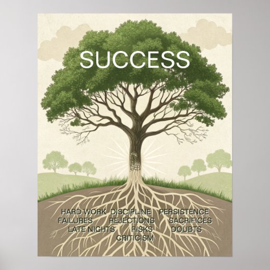 Poster de motivation de l'arbre de succès (Devant)