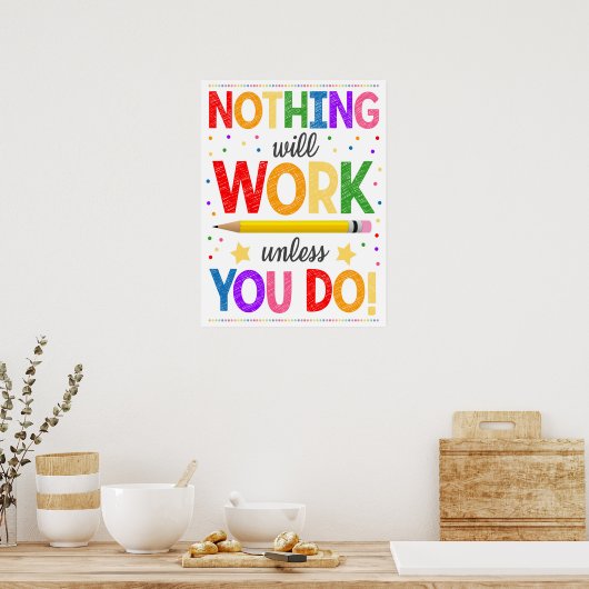 Poster de motivation du travail dur (Cuisine)