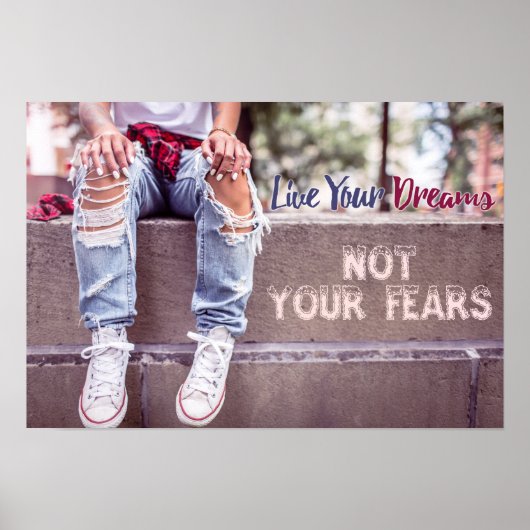 Poster de motivation Live Your Dreams (Devant)