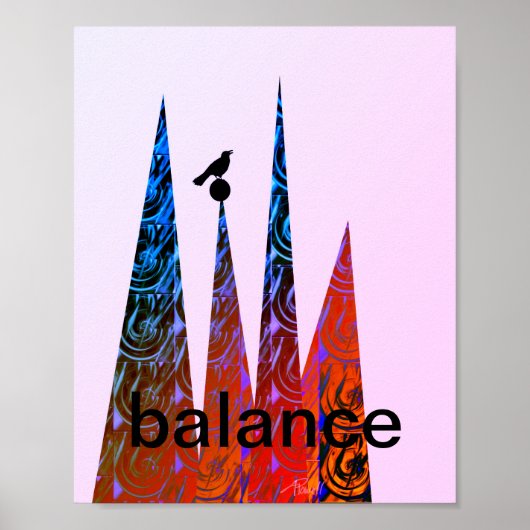 poster de motivation texte art oiseau abstrait mod (Devant)