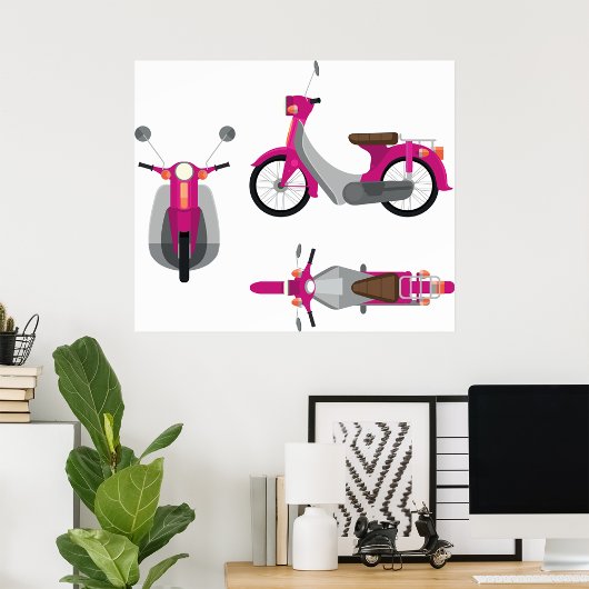 Poster de moto rose