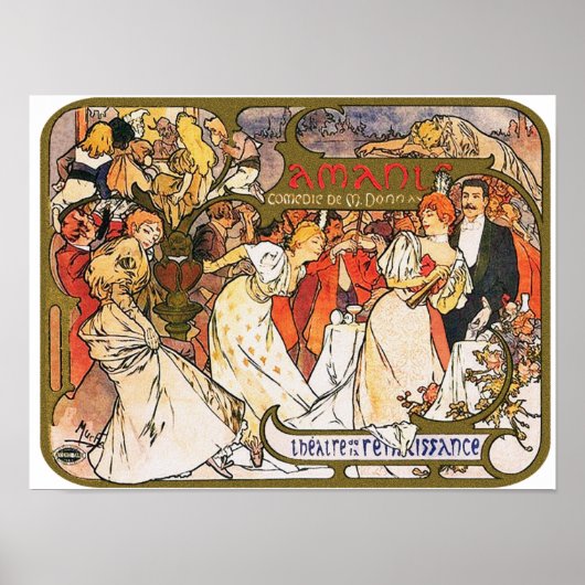 Poster de Mucha : Amants (Devant)