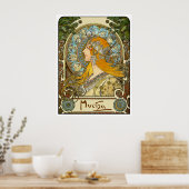 Poster de Mucha Art Nouveau - Zodiac - La Plume (Cuisine)